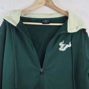 Colosseum USF  FLORIDA Dark Green Zip-Up  Cream Hoodie    Mens Medium NWOT